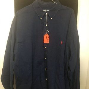 Navy Blue Polo Big/Tall Oxford Shirt
